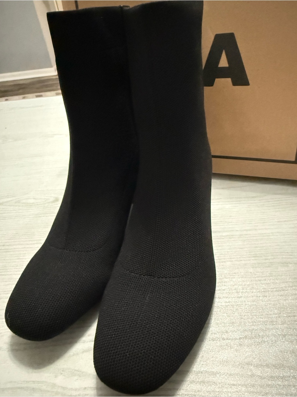 MIA Black Knit Sock Ankle Booties